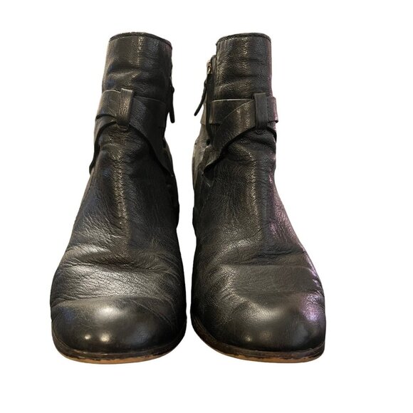 Cole Haan Cassidy Ankle Bootie D41598 Leather Zip Closure Straps Black Women 7.5 - Picture 2 of 12